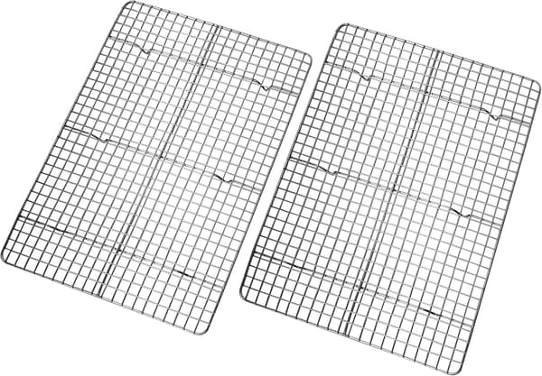 Bagegitter i rustfrit stål til bagning og grill – 2 stk.