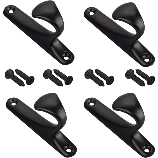 4-delade klädkrokar, enkla krokar, krokar i zinklegering, moderna klädkrokar (svarta) color 2