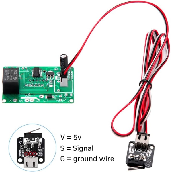 5 st 3D-skrivargränslägesbrytare, 3D-skrivare med 3 stift 1 m kabel, kompatibel med Ender 3/5/pro
