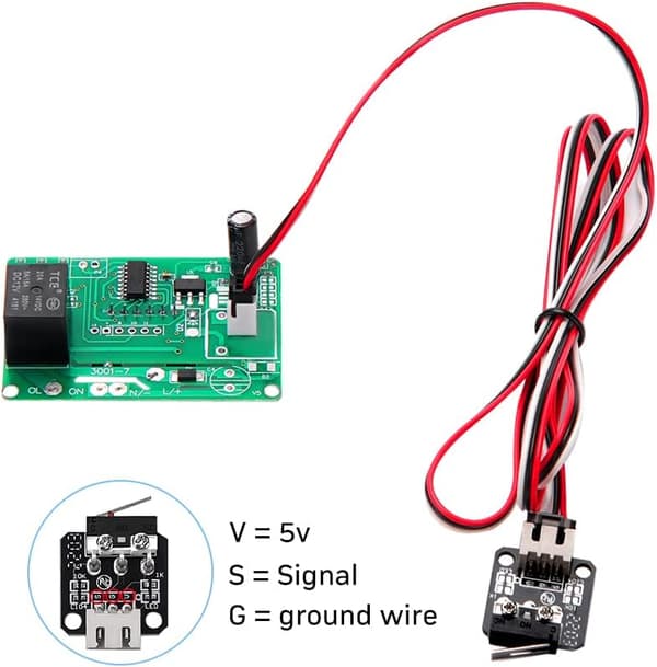 5 stk. 3D-printer endestop, 3D-printer med 3 ben 1m kabel, kompatibel med Ender 3/5/pro