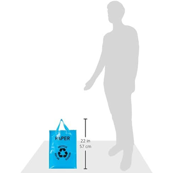 Hushållsåtervinningspåsar/Plastglaspappersåtervinningspåsar med handtag/Flerfärgad-Set om 3（Slumpmässig färg）