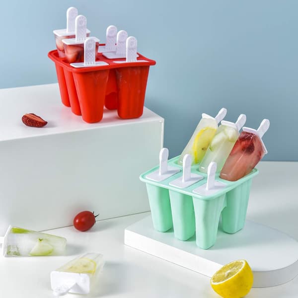Silikone ispindeform BPA genanvendelig nem frigivelse ispindefremstilling (rød) 6 huller red