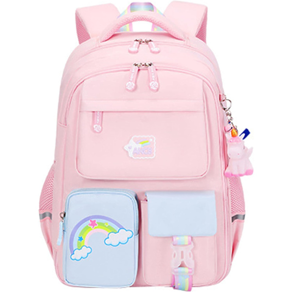 Lswrlixa Barn Ryggsäck Unicorn Bokväska för Flickor Pojkar Vattentät Ryggsäck Utomhus Resväska Rosa Medium Pink
