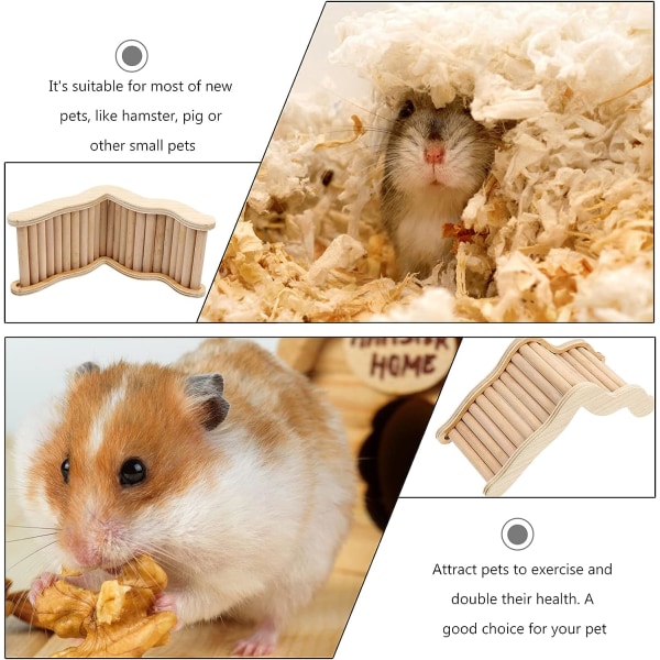 Hamsterklättringstunnel Leksak Trästege Bro (Gul) 1 Styck