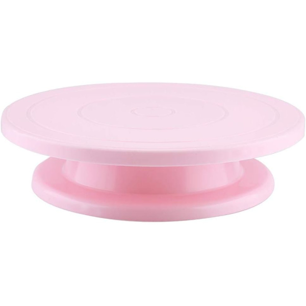11 tums roterande stativ CakeTools halkfri rullbricka roterande displaystativ (rosa)
