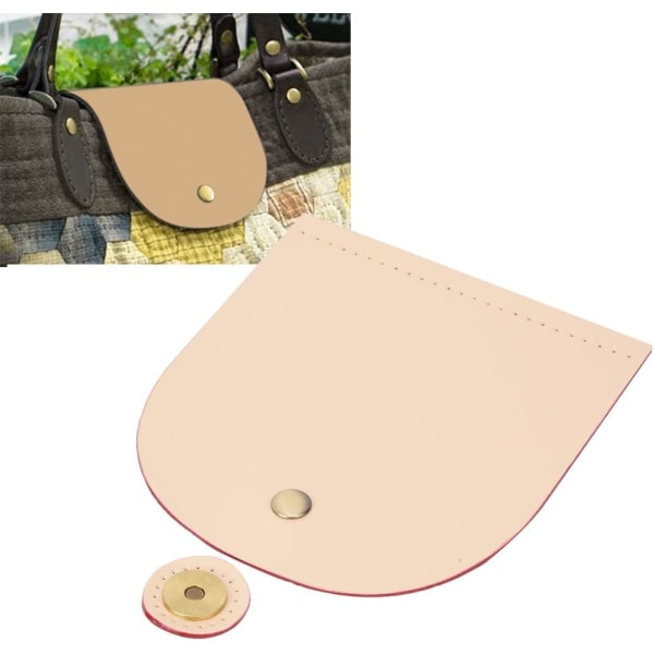 Läder DIY sytillbehör, väska flip cover split läder magnetlås (köttfärgad) Flesh Pink