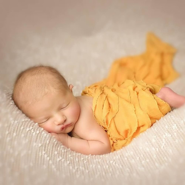 Nyfödd bebisfotografering rekvisita fjäril kudde korg fyllning vete för 0-6 månader baby（vit） White