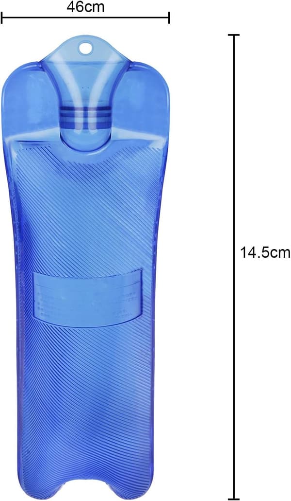 Lång remsa varmvattenflaska 2000ML PVC explosionssäker varmvattenflaska (blå) Blue