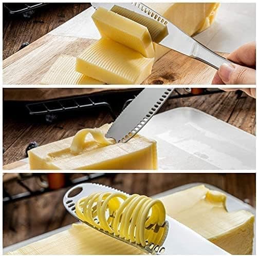 Pakke med 2 smørknive, smørkniv i rustfrit stål, til fordeling af morgenmadsmarmelade (sølv)
