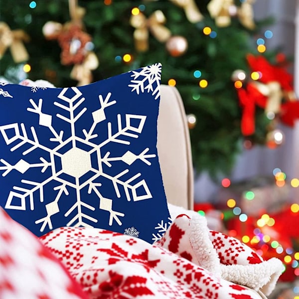 4 st God Jul Dekoration Bomull Överdrag Jultomten chassi mönster