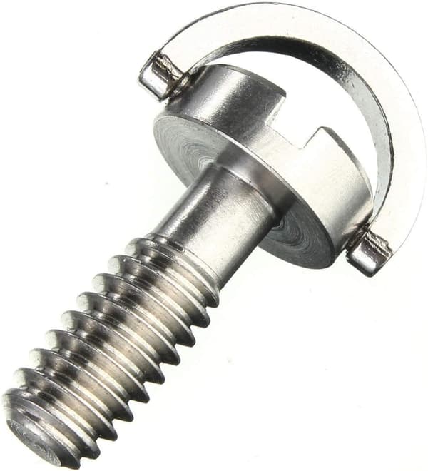 2 stk. D-ring med D-skaft i rustfrit stål, 1/4\" monteringsskrueadapter