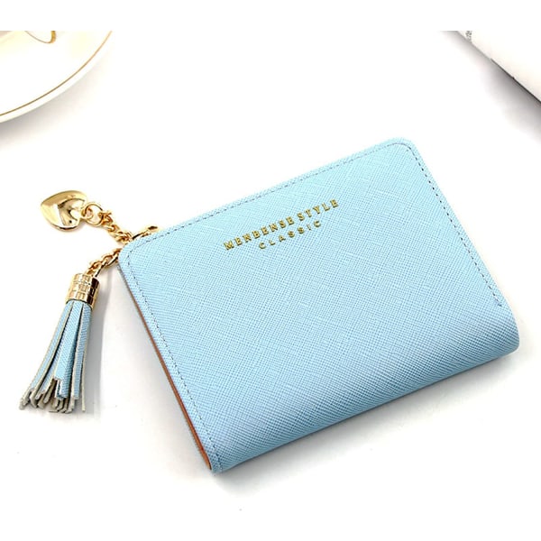 Korthållare för kort plånbok, liten plånbok, multi för kvinnor, flickor, barn (blå)