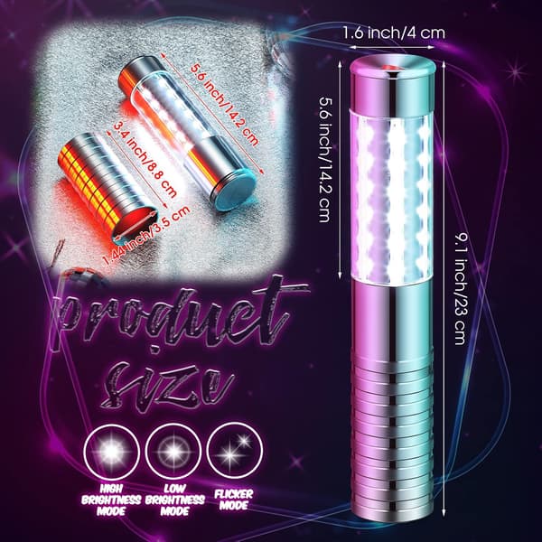 3 sett LED Strobe Baton Light Bar Oppladbare LED Flaskeservicelys Gjenbrukbar LED Champagne