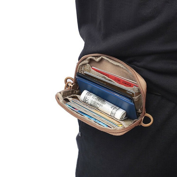 Stor kapacitet plånbok Korthållare Myntficka Midjeväska khaki