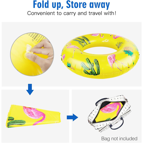 Tropisk uppblåsbar flamingo livboj 90 cm diameter uppblåsbar pool flytande leksak