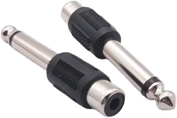 10 stk. 6,35 mm til RCA hun-adapter 1/4 Phono til Jack-stik lydadapter til mikrofon guitar
