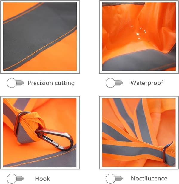 80 cm/30 tommer orange vindpose Ripstop Nylon vindretningsmålerpose med refleks