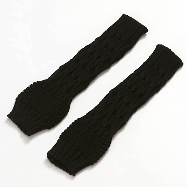 2 par stickade cover dam höst vinter varma stickade handskar (lila + kaffe) color 1