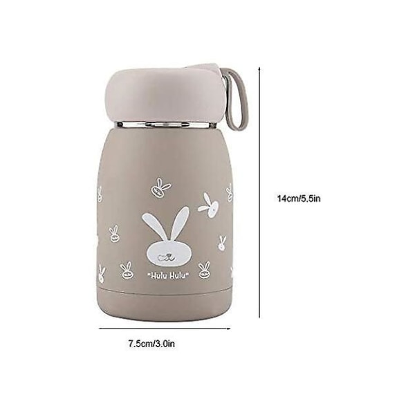 Rostfritt stål lättviktsbärbar söt kaninmönster sugkopp thermal kopp vattenflaska (kaffe)