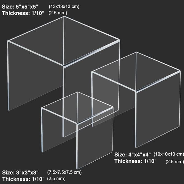 1 sett akryl display risere for figurer | Smykkedisplay riser | gjennomsiktige displaystativ