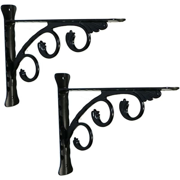 2-pack smidesjärns konsoler, väggkonsoler, flytande hyllkonsoler för vardagsrum, sovrum, duschrum badrumsdekoration