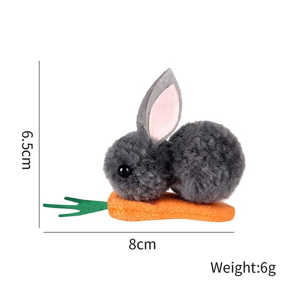 1 st Söt plysch kanin morötter hårklämma barn hårtillbehör (grå) grey