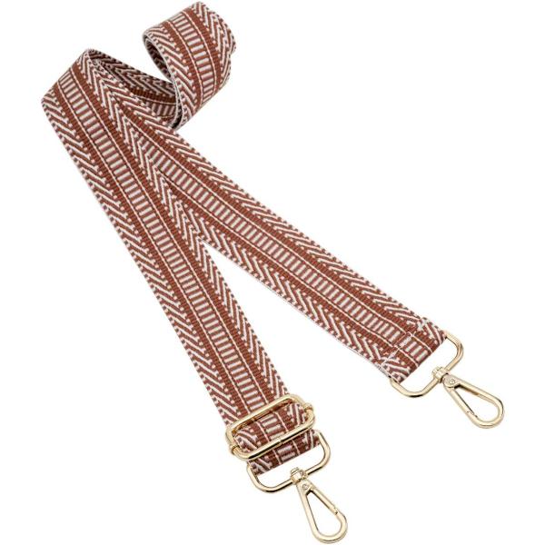 Bred axelrem justerbar ersättningsbälte crossbody canvasväska handväska (brun) Brown