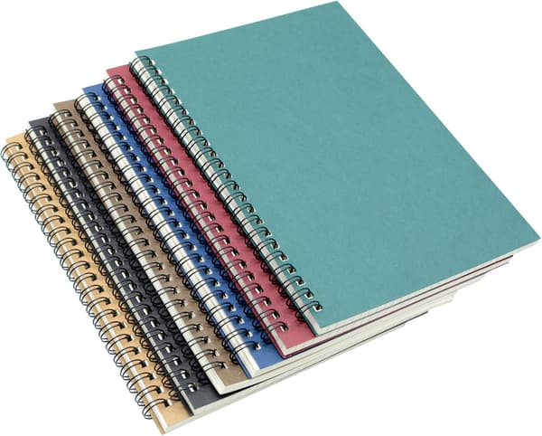 A5 Spiral Craft Paperback 8mm Straight Grain 60 Sheets -120 Pages Notebook 6 Pcs