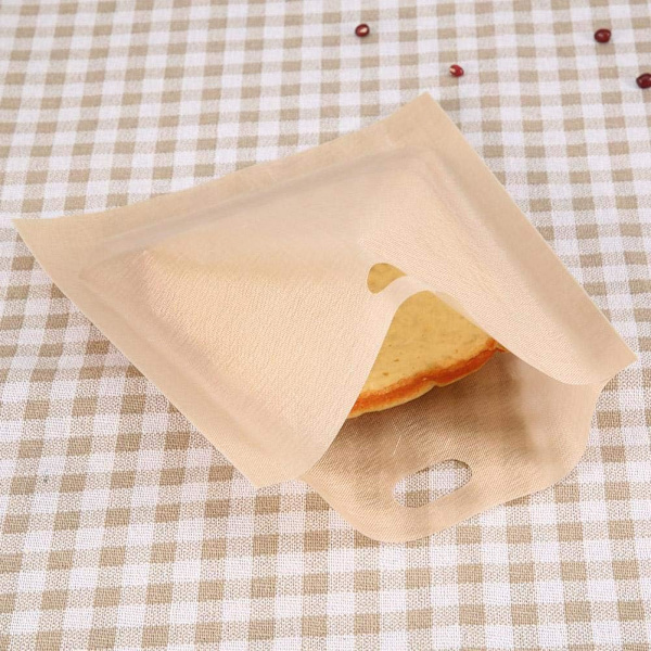 5 st återanvändbara toastpåsar, non-stick snacks-påsar för grillade ostsmörgåsar pizza, 6,3 x 6,5 tum 16*16.5cm