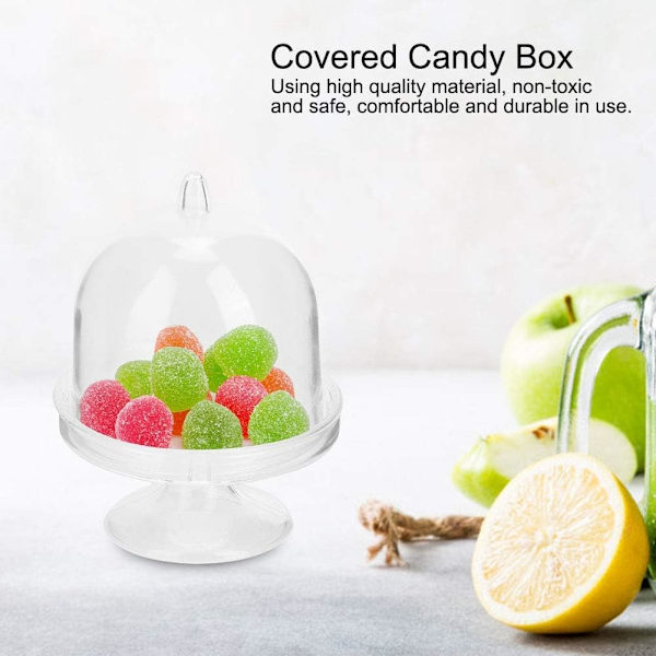 12 st mini godisbox, transparent plast macaron presentask med kupolskydd (transparent) color 1