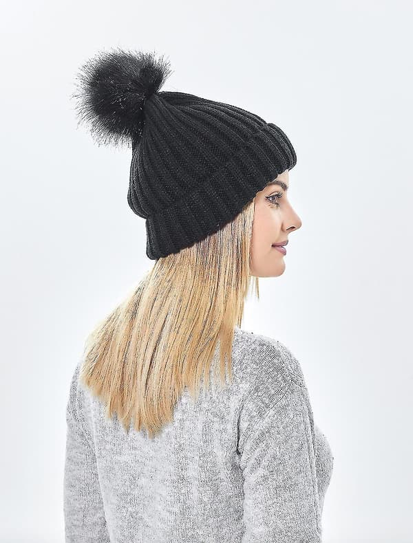 Dam Beanie Mössor Vinterhandskar, Mjuk Stickad Varm Mössa och Handskar Set, Lady Öronmuffar Mössa, Ljusgrå light grey