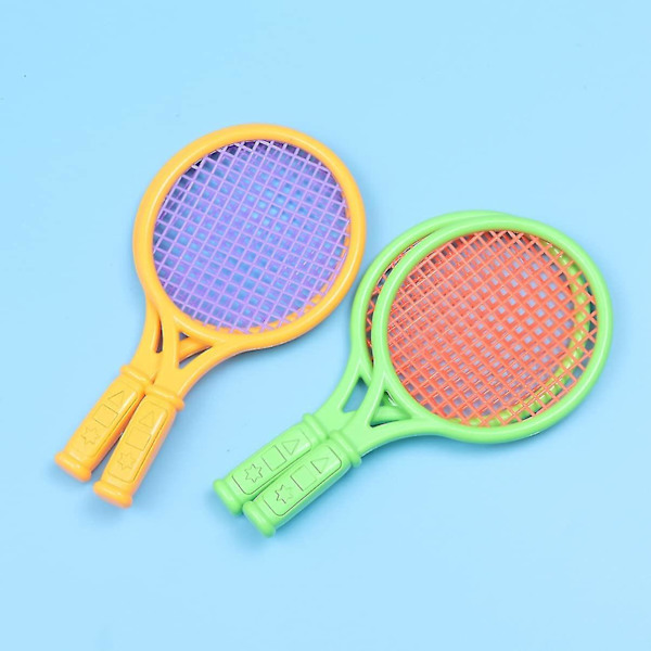 2 set sport tennis set bärbar strand hav boll kit spel för barn vuxna gul grön