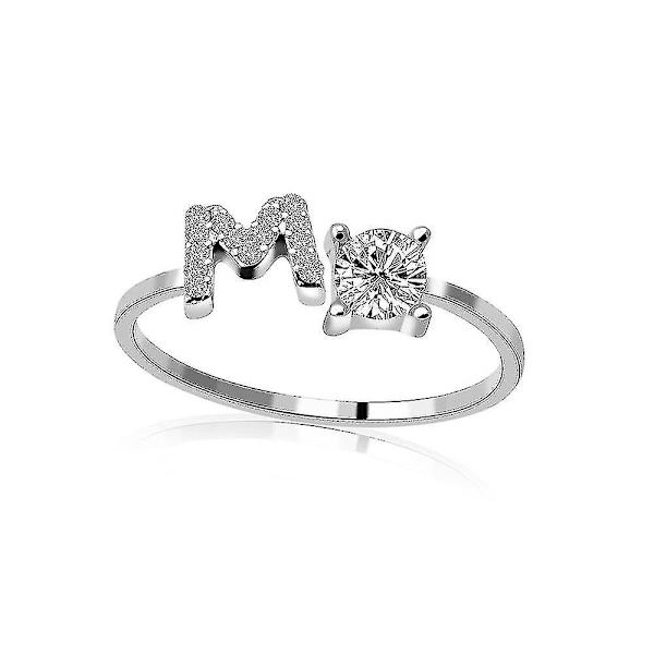 A-Ö Bokstav Metall Justerbar Öppningsbar Ring Initialer Namn Alfabetet(M) color 1