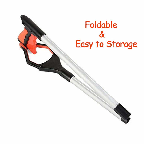 Sopskyffel med griparm, 81 cm långt skräpplockningsverktyg, skräpplockningsverktyg (orange) orange
