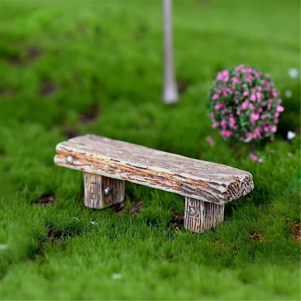 3 søde træskamler, fe-skamler, haveminiaturemodeller, dekorerede parbænke, actionstatuer, DIY miniature dværg glaskrukker