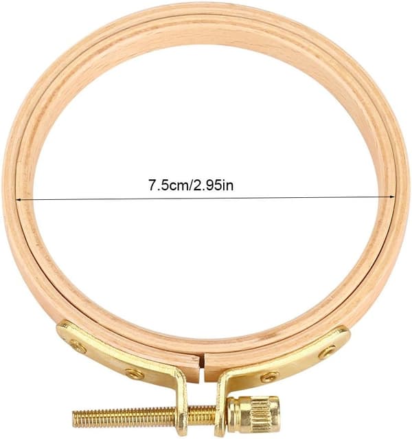 Broderiringar i bambu, justerbar broderiram i trä, cirkelform (7,5 cm) 7.5CM