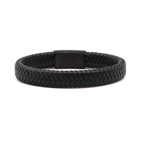 Herr Pu Läder Armband Svart Väv Klassisk Stil Hand Band Present color 1