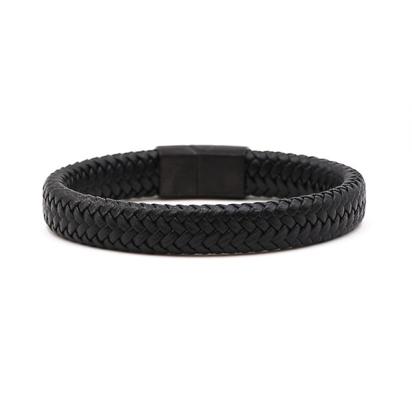 Herr Pu Läder Armband Svart Vävd Klassisk Stil Hand Band Present color 3