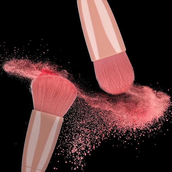Bærbart makeupbørstesæt med spejletui 5 stk. professionelle makeupbørster