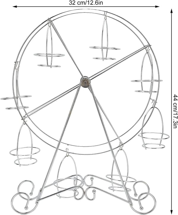 8 kopper roterende pariserhjul cupcake-stativ, dessertbærer displayholder for bryllupsfest