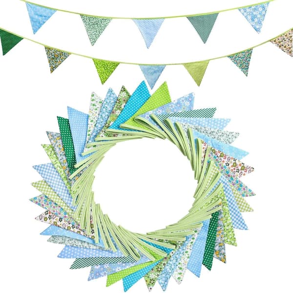 Blomstret Dobbeltsidig Chic Banner Girlander Vimpler Festdekorasjonsutstyr