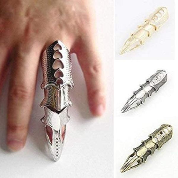 Män Kvinnor Gotisk Punk Led Knuckle Full Finger Klo Ring Statement Smycken, Legering