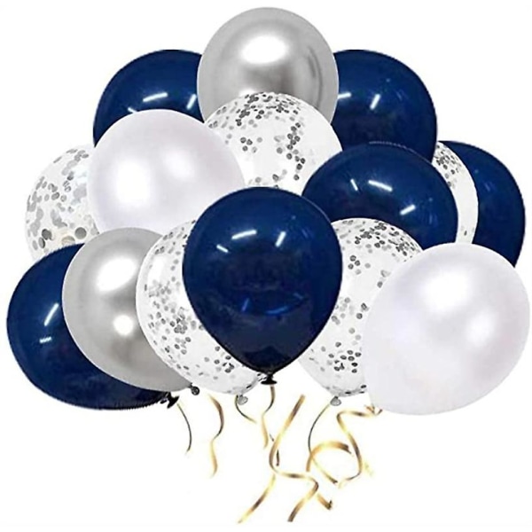 12 tums konfetti heliumballonger ballongfestdekorationer 60 stycken (marinblå) navy blue