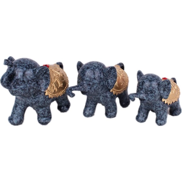 Baby heminredning Vintage heminredning 3 söta elefanter (blå) Color 2