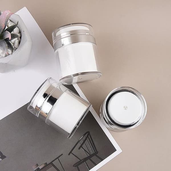 30 ML 2-pack tomma kosmetiska burkar behållare påfyllningsbara luftfria lotionburkar med lock 30ml