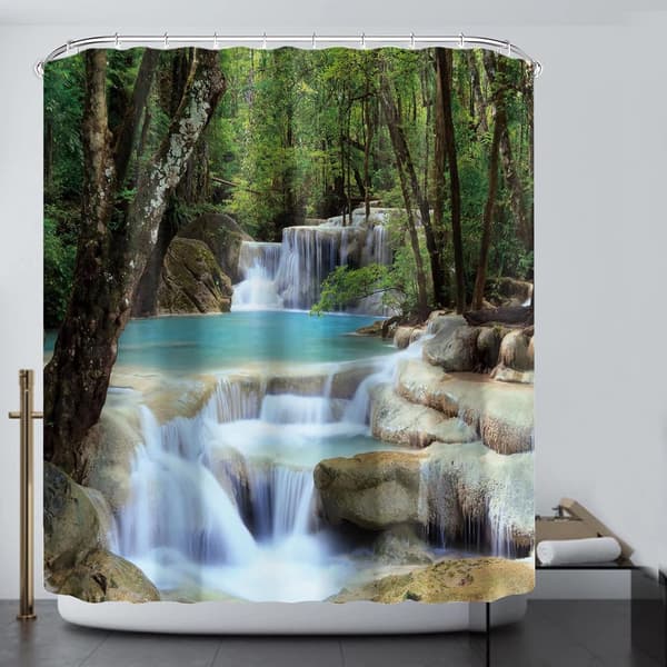 Vattenfall Vy Scenic Vatten Duschdraperi Polyestertyg (180x180cm)