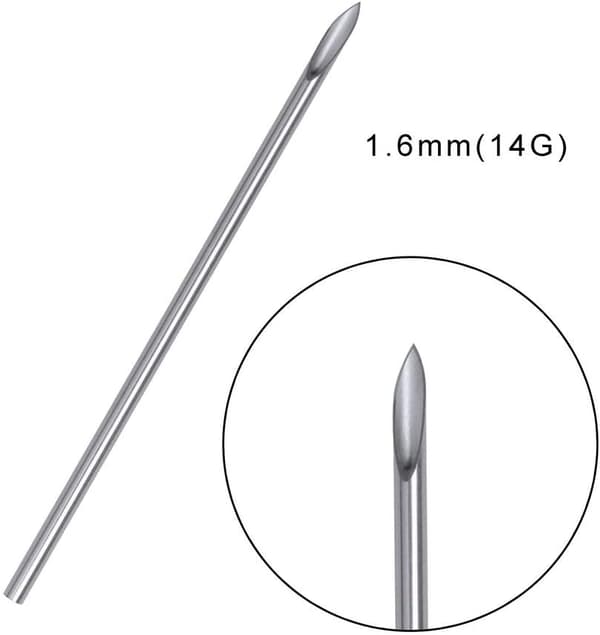 10 stk. piercingnåle 14g sterile engangs tatoveringstilbehør piercingnåle 14g