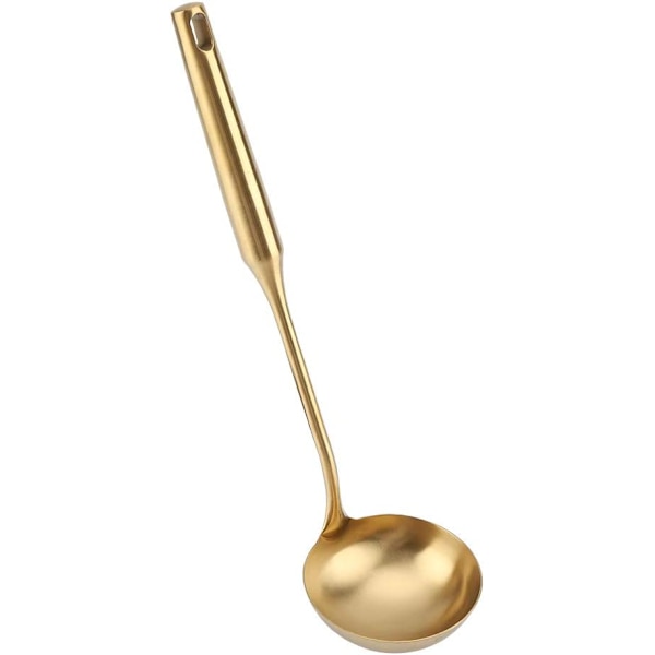 Slev Skål Soppa Rostfritt Stål Köksspatel Vändare Matlagningsverktyg (Tyrant Gold)