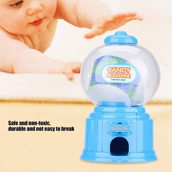 Godterimaskin for barn, mini sparegris i plast, dispenser for barn (blå) Blue