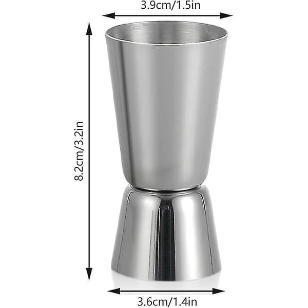 25 ml 50 ml, Målebeger i rustfritt stål Dobbel Jigger Cocktail Drink Sprit Mål